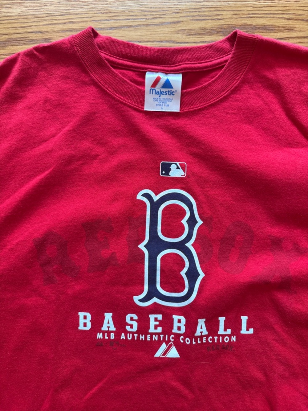 Majestic  Red Boston 'B' Baseball Tee